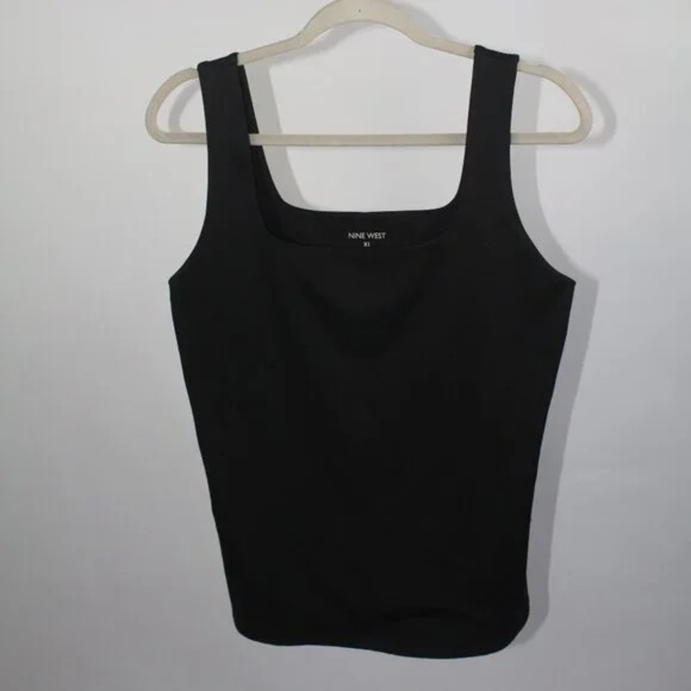 Nine West Black Square Neck Tank